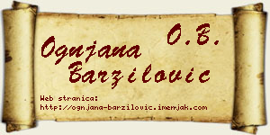 Ognjana Barzilović vizit kartica